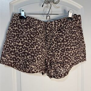 Cynthia Rowley High Waist Leopard Print Shorts